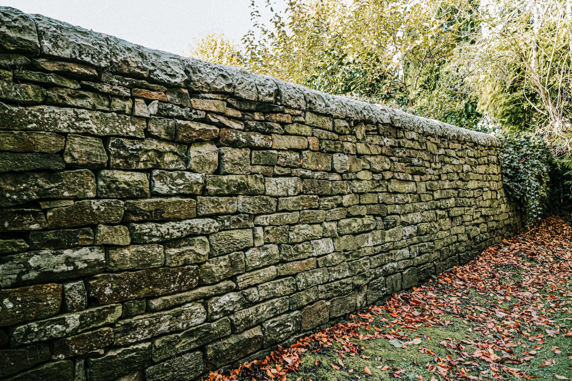 A photo of a dry stone wall repair in Holymoorside in Chesterfield